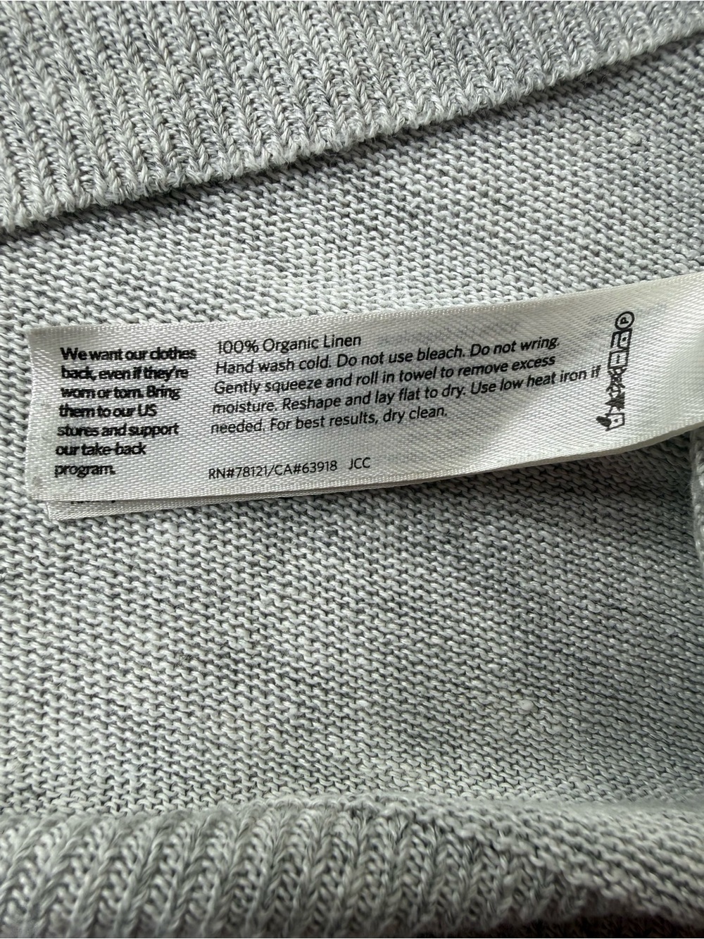 Eileen Fisher Women’s M Gray 100% Organic Linen Relaxed Pullover Sweater - Picture 7 of 10
